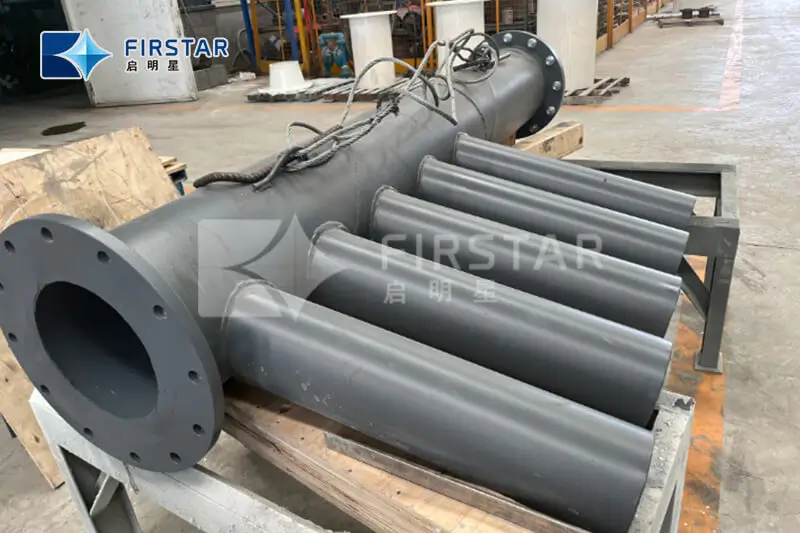 Cast Baslat lined pipes separator feed pipe For Bulk Material Handling Systems