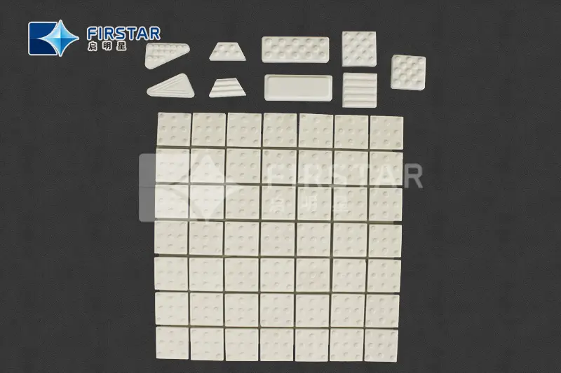 Ceramic pulley lagging tiles