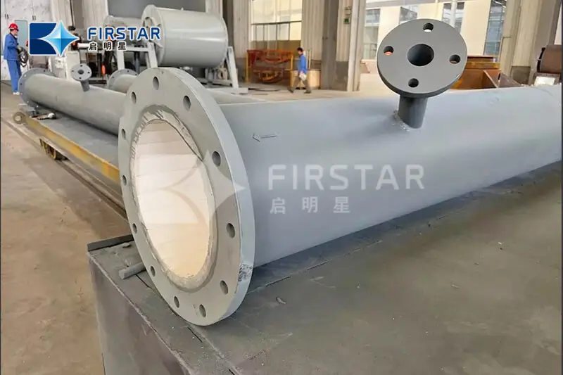 Ceramic sleeve lined pipe fittings applied in mining industry